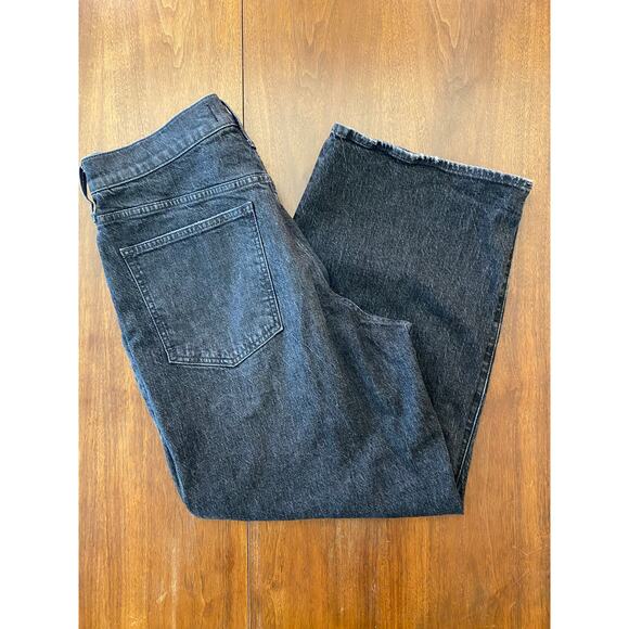 Madewell Denim - Madewell Jeans Wide Leg Crop Black Cotton Size 31
